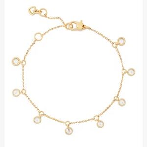 $98 Kate Spade On The Dot Line Bracelet gold / clear